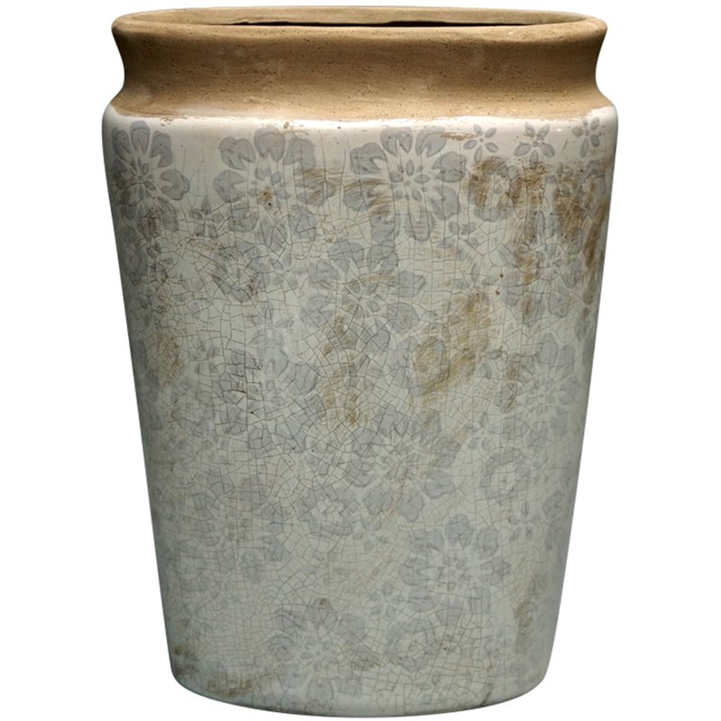 Jeco Ceramic Vase in White and Beige