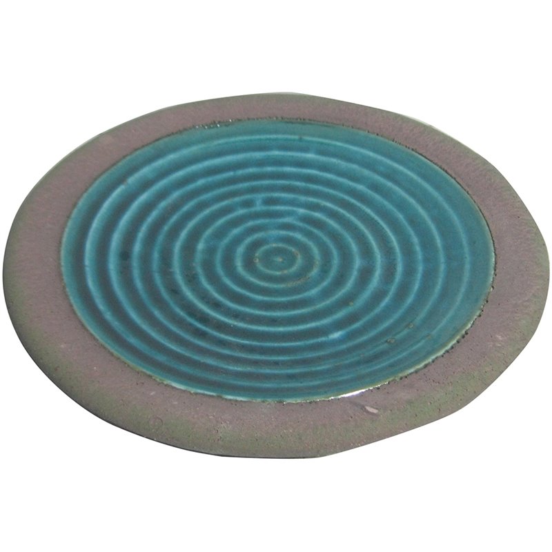Jeco Ceramic Plate in Teal Blue and Gray