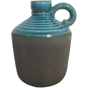 Jeco Ceramic Circular Vase in Blue and Gray