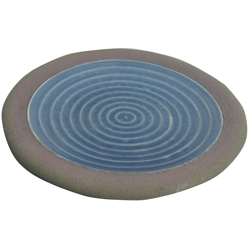 Jeco Ceramic Plate in Blue and Gray