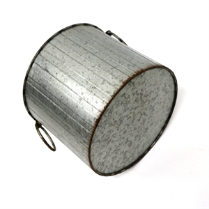 Set Of 2 Wood And Metal Grey Jar With Lid