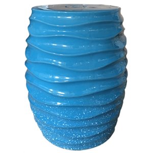 jeco ceramic garden stool in blue