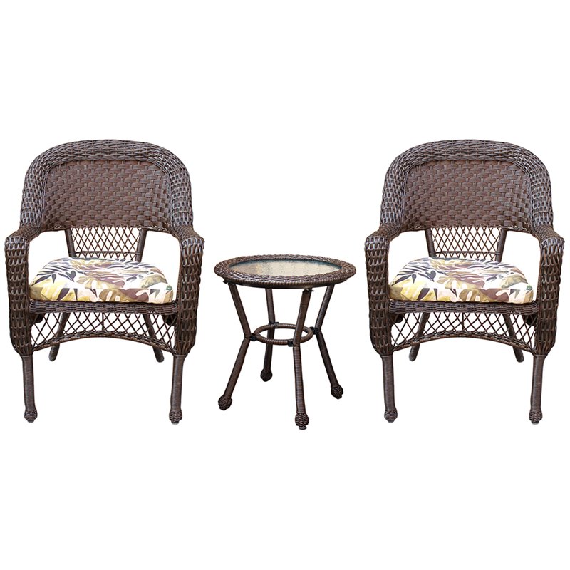 Jeco 3 Piece Resin Wicker Patio Bistro Set In Espresso Jeco 3 Piece Resin Wicker Patio Bistro Set In Espresso