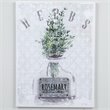 Jeco Herbaceous Floral 3D Rosemary Canvas Art in White and Green
