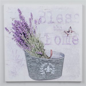 Jeco Floral 3D Canvas Art in Purple and Gray