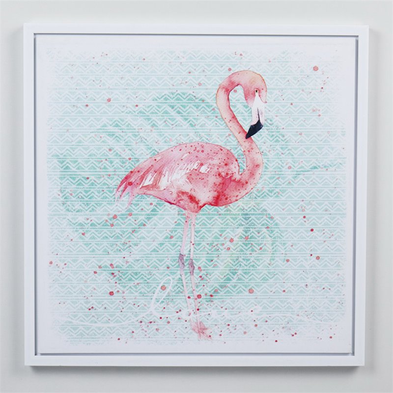 Jeco Flamingo 3D Canvas Art in Pink and Green
