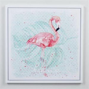 Jeco Flamingo 3D Canvas Art in Pink and Green