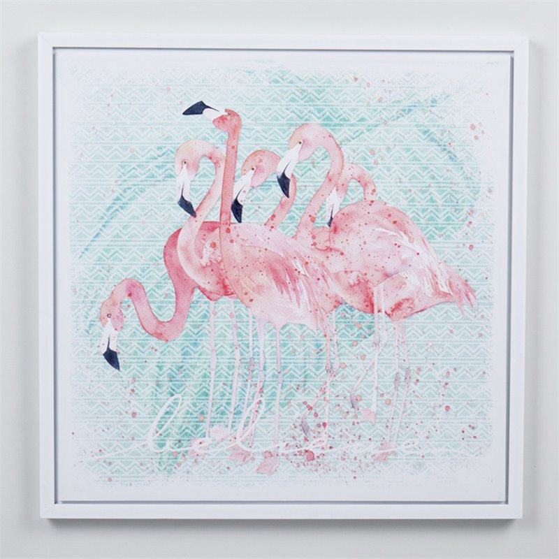 Jeco Flamingos 3D Canvas Art in Pink and Green
