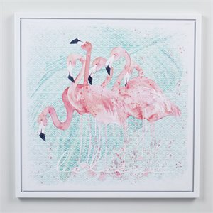 Jeco Flamingos 3D Canvas Art in Pink and Green
