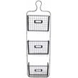 Jeco 3 Pocket Hanging Storage Rack in White and Black