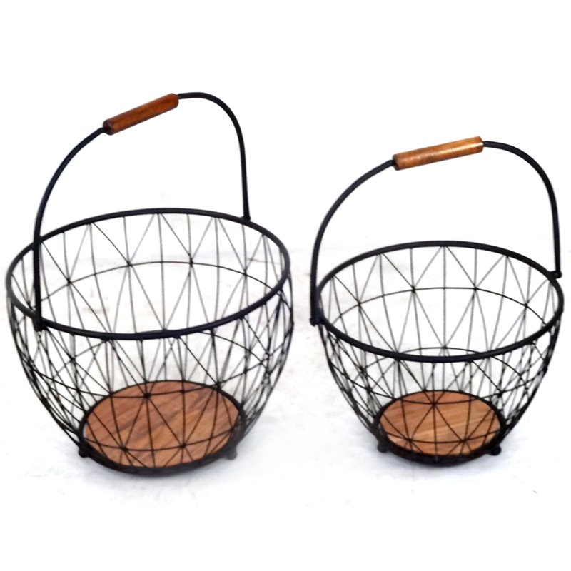 Jeco 2 Piece Basket Set in Brown and Black