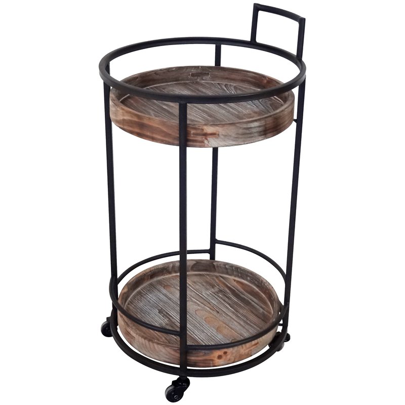 Jeco Bar Cart in Brown and Black