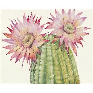 Jeco Floral and Botanical Printing Canvas Art in Green and Pink