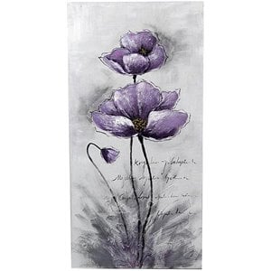 Jeco Floral and Botanical Canvas Art in Purple and Black