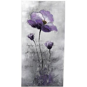 Jeco Floral and Botanical Canvas Art in Purple and Black