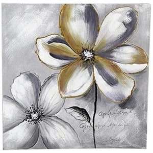 Jeco Floral and Botanical Canvas Art in Gray and White