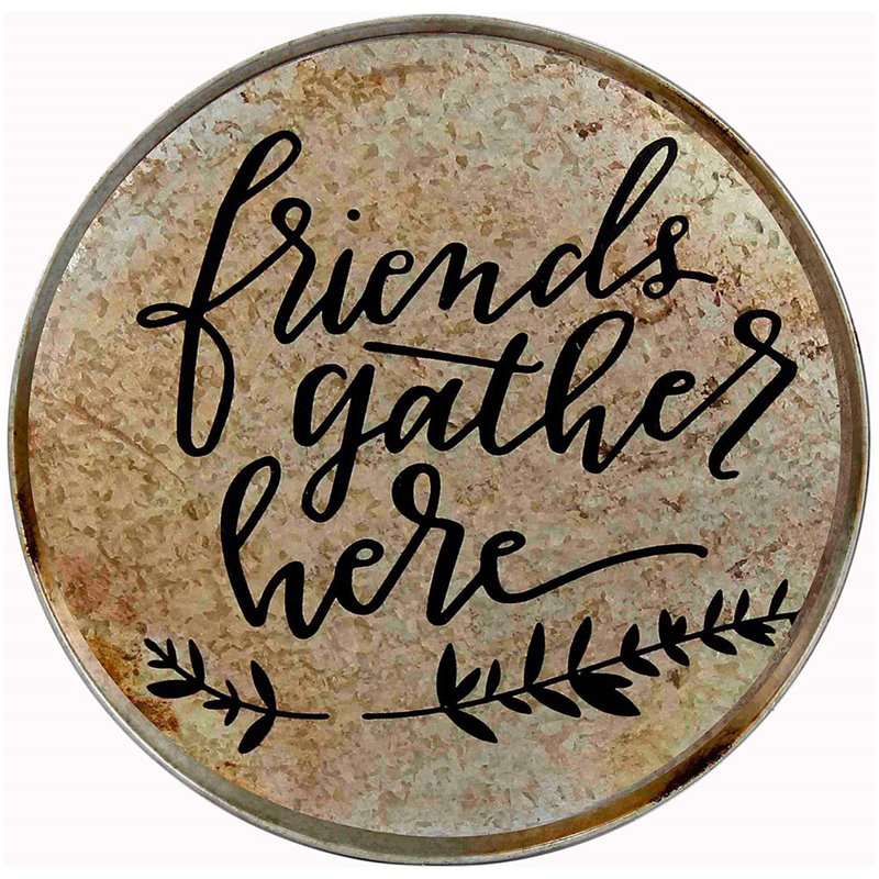 Jeco Metal Serving Tray in Golden and Black