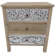 Jeco 3 Drawer Accent Chest in Natural and White