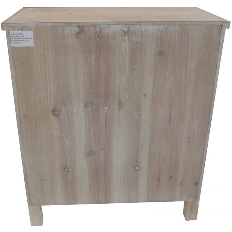 Jeco 3 Drawer Accent Chest in Natural and White