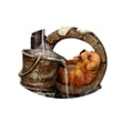 Jeco 3 Tier Barrel Outdoor Fountain in Brown
