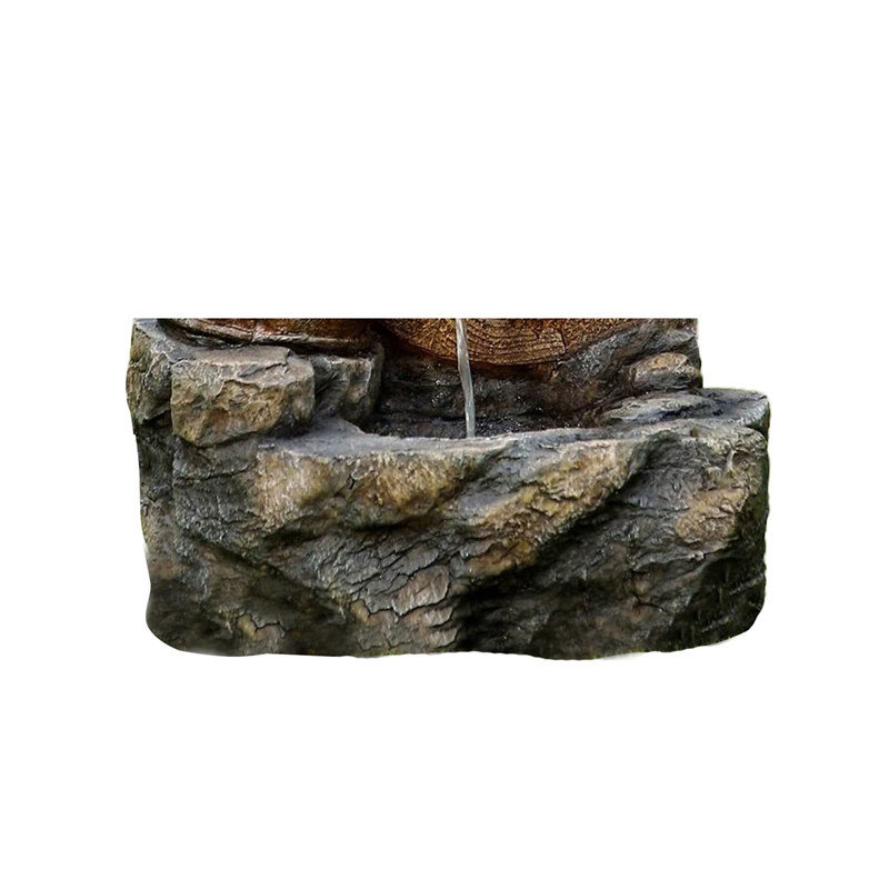 Jeco 3 Tier Barrel Outdoor Fountain in Brown