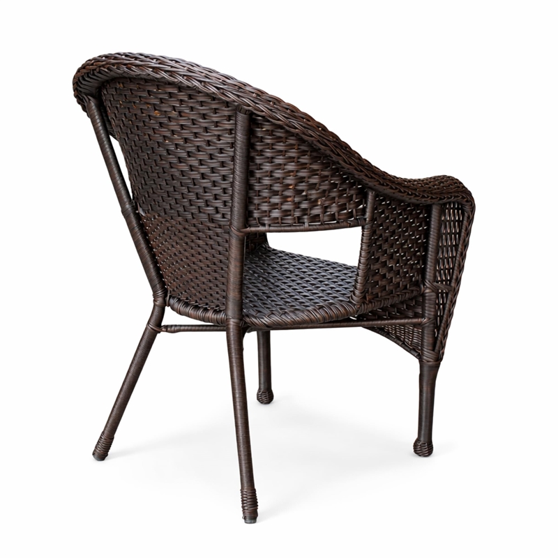 Jeco Resin Wicker Patio in Brown (Set of 2)