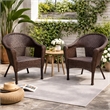 Jeco Resin Wicker Patio in Brown (Set of 2)