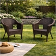 Jeco Resin Wicker Patio in Brown (Set of 2)