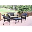 Jeco Wicker Patio Chair in Brown and Tan (Set of 2)