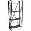 Jeco 4 Shelf Bookcase in Black and Brown