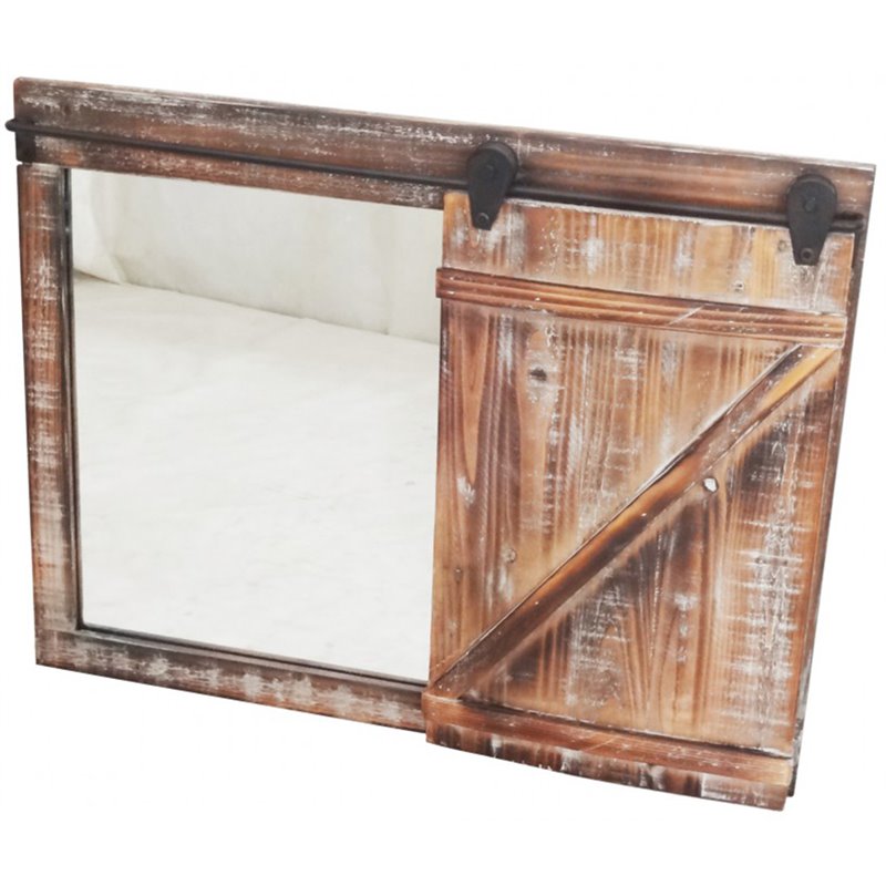 Jeco Decorative Mirror in Black and Distressed Brown