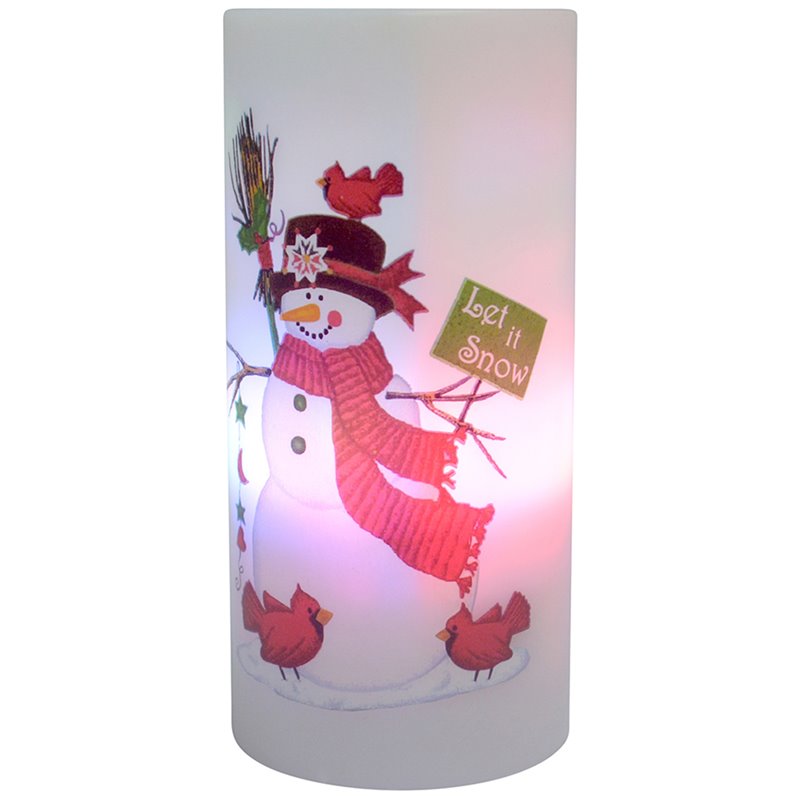 Jeco Flameless Christmas Snowman Candle and Projector in White