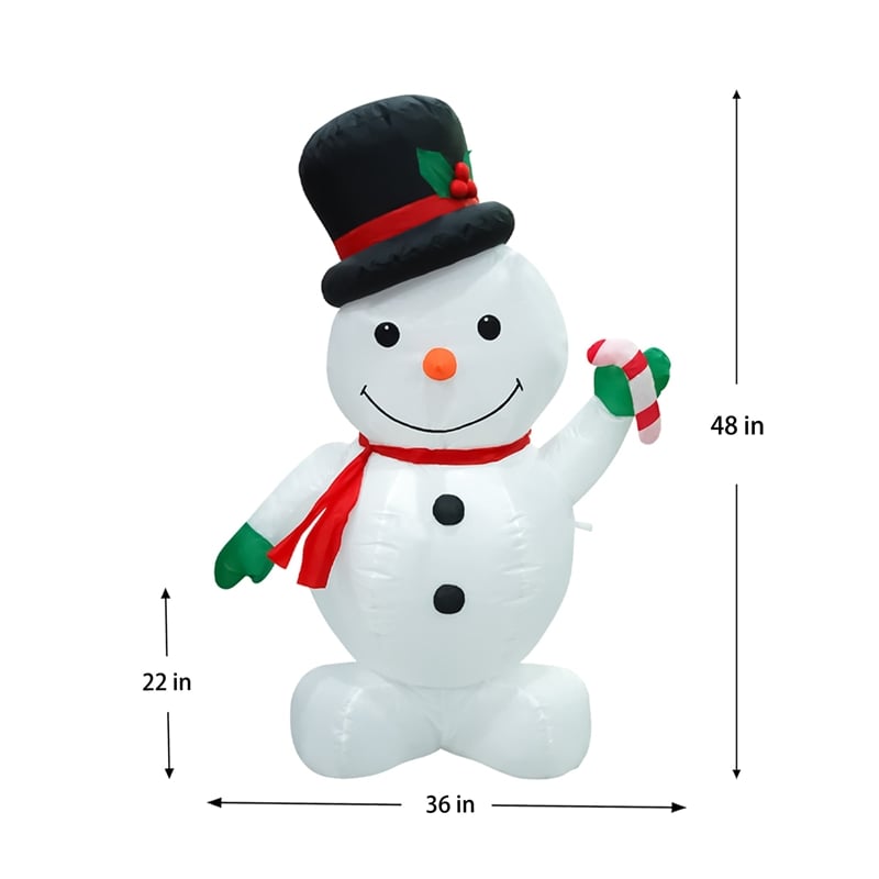 Jeco Inflatable Snowman Decor in White and Black