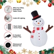 Jeco Inflatable Tree Hand Snowman Decor in White and Black