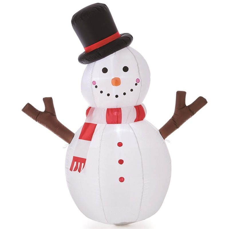 Jeco Inflatable Tree Hand Snowman Decor in White and Black
