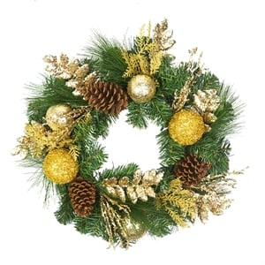 jeco wreath in green and gold