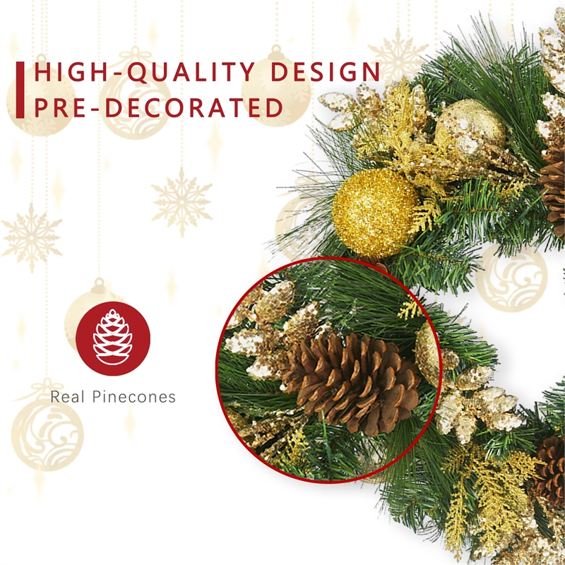 Jeco Wreath in Green and Gold
