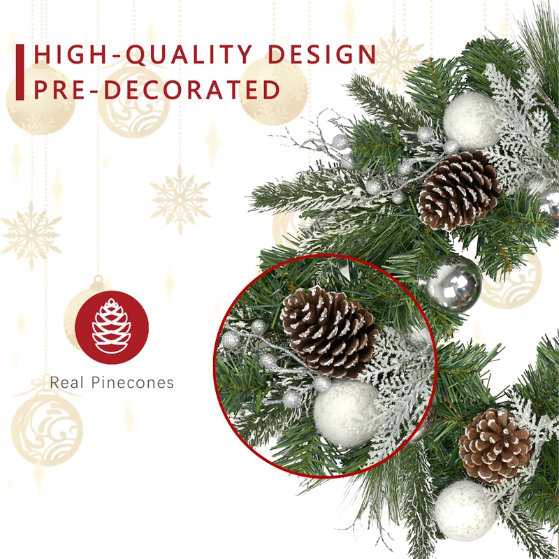 Jeco Wreath in Green and White