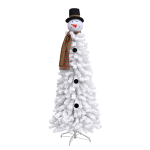 Jeco Snowman Christmas Tree Decor in White and Brown