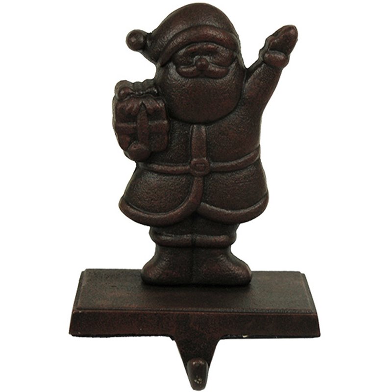 Jeco Christmas Decor Metal Stocking Santa Hanger in Brown