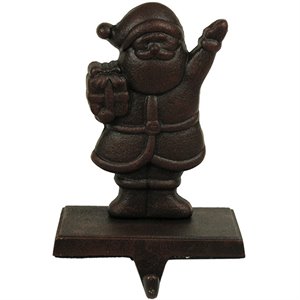 Jeco Christmas Decor Metal Stocking Santa Hanger in Brown