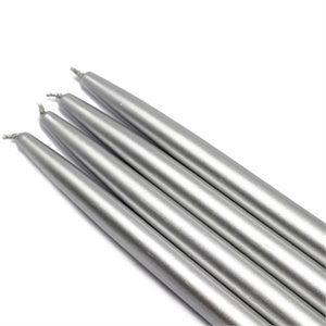 jeco swirl taper candle in silver (set of 12)