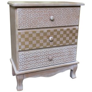 Jeco 3 Drawer Accent Chest in Distressed Natural