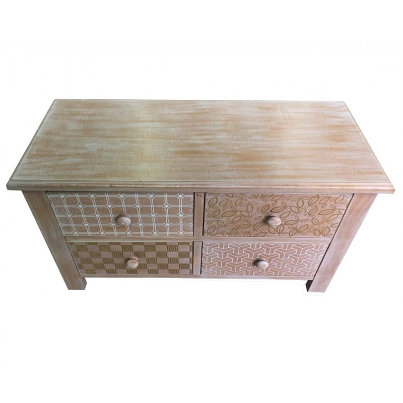 Jeco 4 Drawer Accent Chest in Distressed Natural