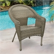 Jeco Clark Wicker Patio Chair in Gray