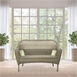 Jeco Clark Wicker Patio Loveseat in Gray