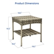 Jeco Clark Wicker Patio End Table in Gray