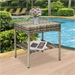 Jeco Clark Wicker Patio End Table in Gray