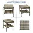 Jeco Clark Wicker Patio End Table in Gray