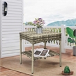 Jeco Clark Wicker Patio End Table in Gray